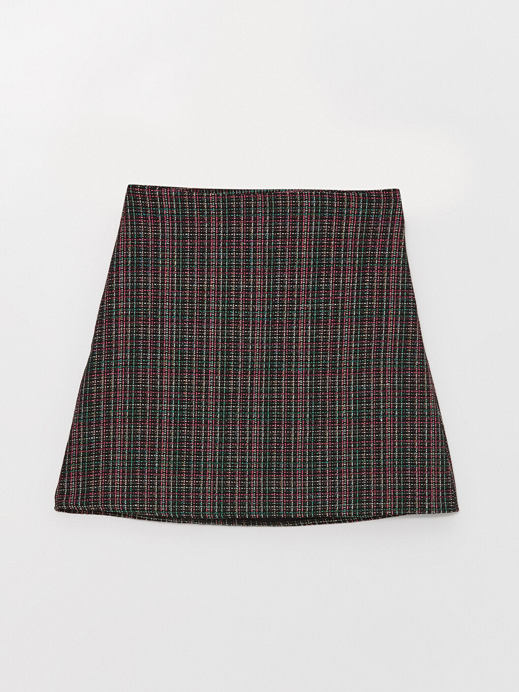 Patterned Women's Tweed Skirt with Zipper Waist