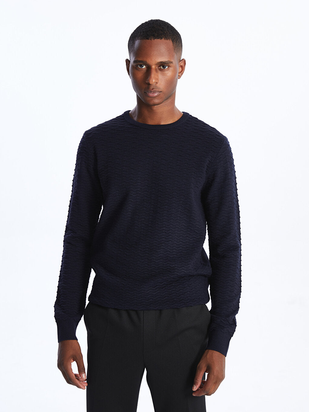 Crew Neck Long Sleeve Men's Knitwear Sweater