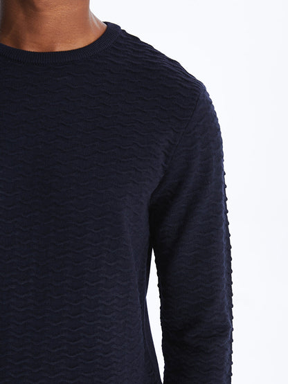 Crew Neck Long Sleeve Men's Knitwear Sweater