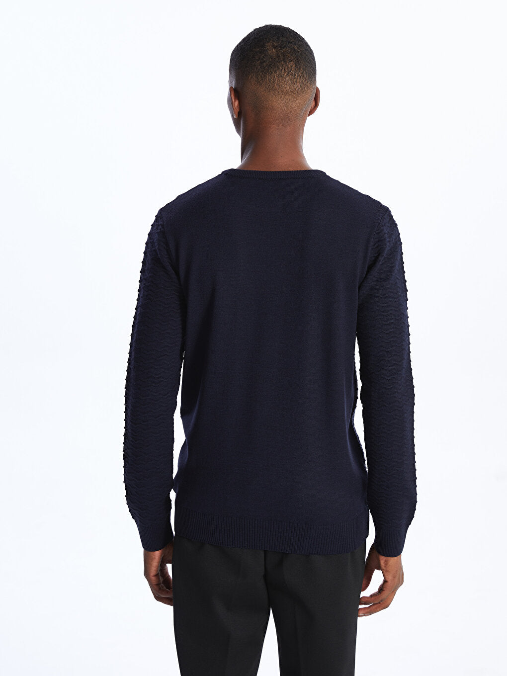 Crew Neck Long Sleeve Men's Knitwear Sweater