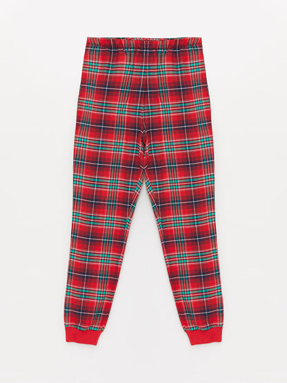 Plaid Women's Jogger Pajama Bottoms with Elastic Waist