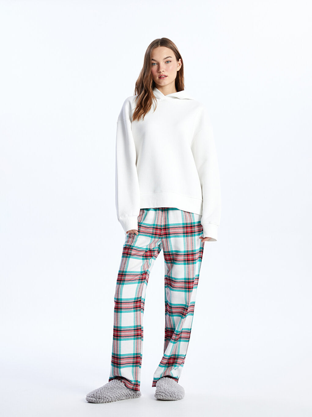 Plaid Women's Pajama Bottom with Elastic Waist