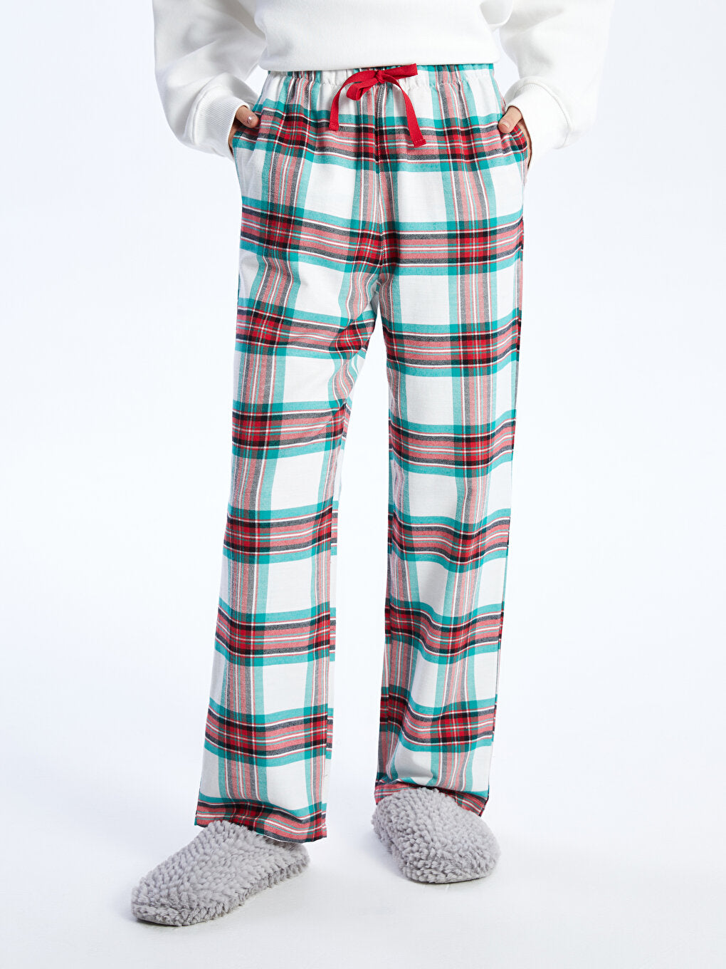 Plaid Women's Pajama Bottom with Elastic Waist