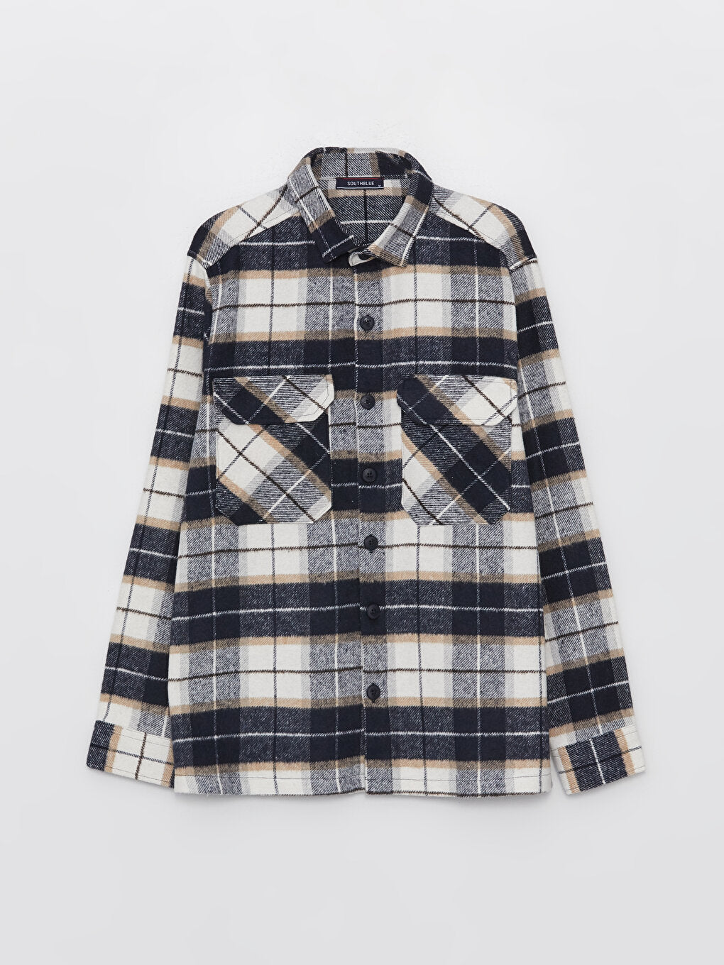 Comfortable Fit Long Sleeve Plaid Men's Shirt Jacket