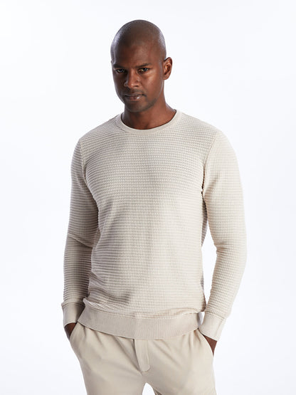 Crew Neck Long Sleeve Men's Knitwear Sweater