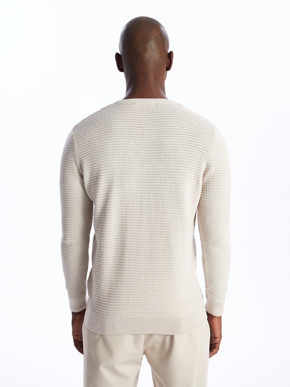 Crew Neck Long Sleeve Men's Knitwear Sweater