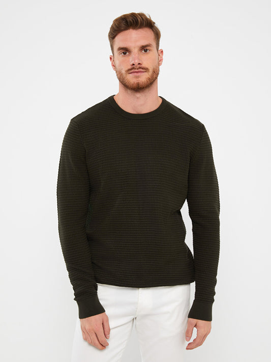 Crew Neck Long Sleeve Men's Knitwear Sweater