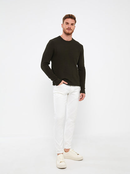 Crew Neck Long Sleeve Men's Knitwear Sweater