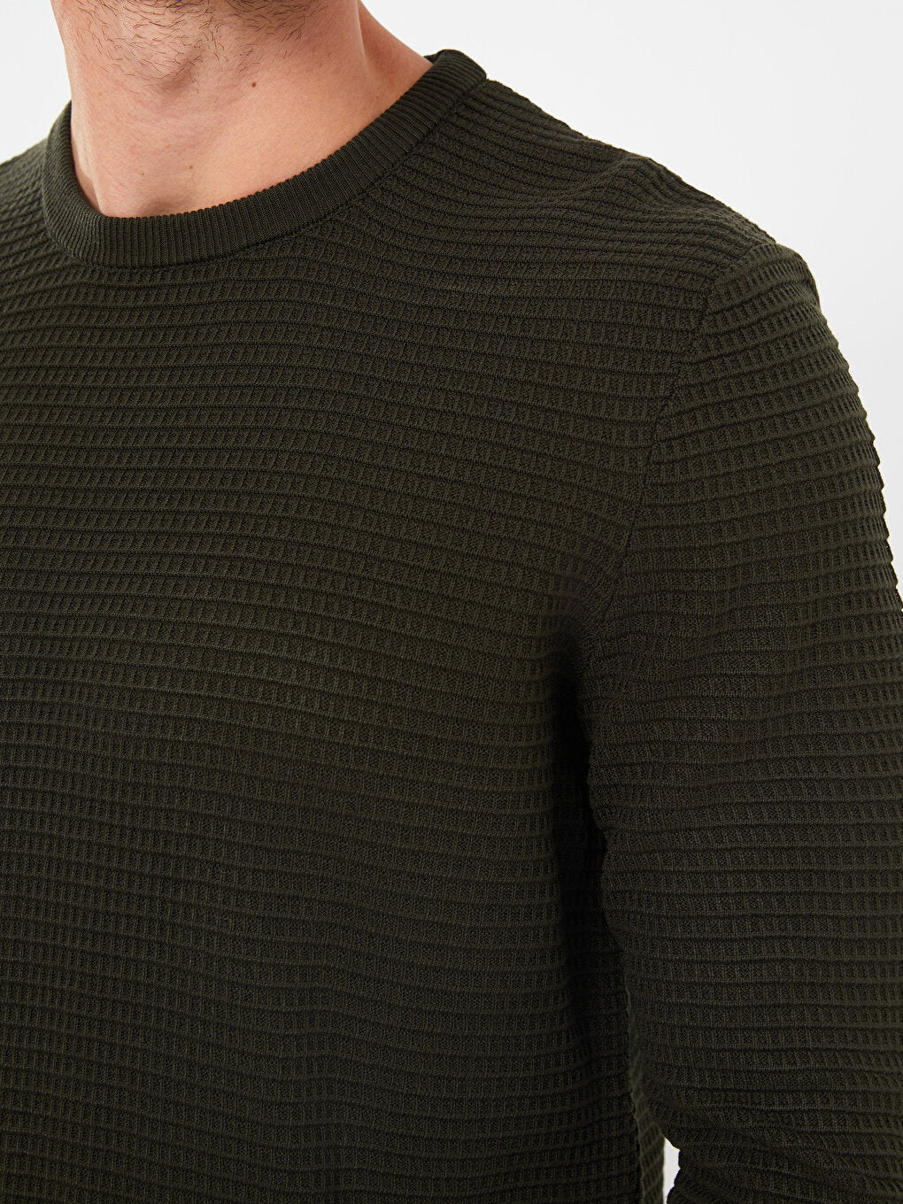 Crew Neck Long Sleeve Men's Knitwear Sweater