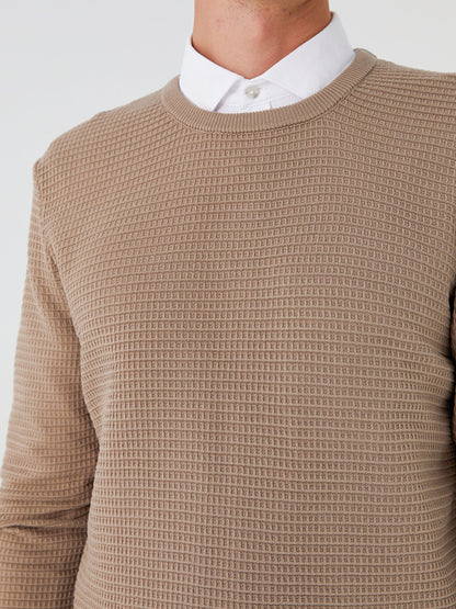 Crew Neck Long Sleeve Men's Knitwear Sweater