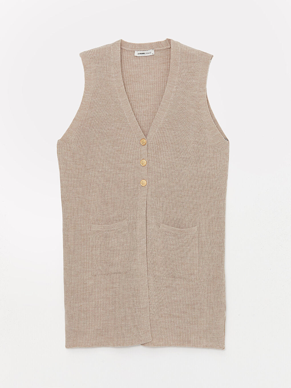 Women's V-Neck Plain Knitwear Vest