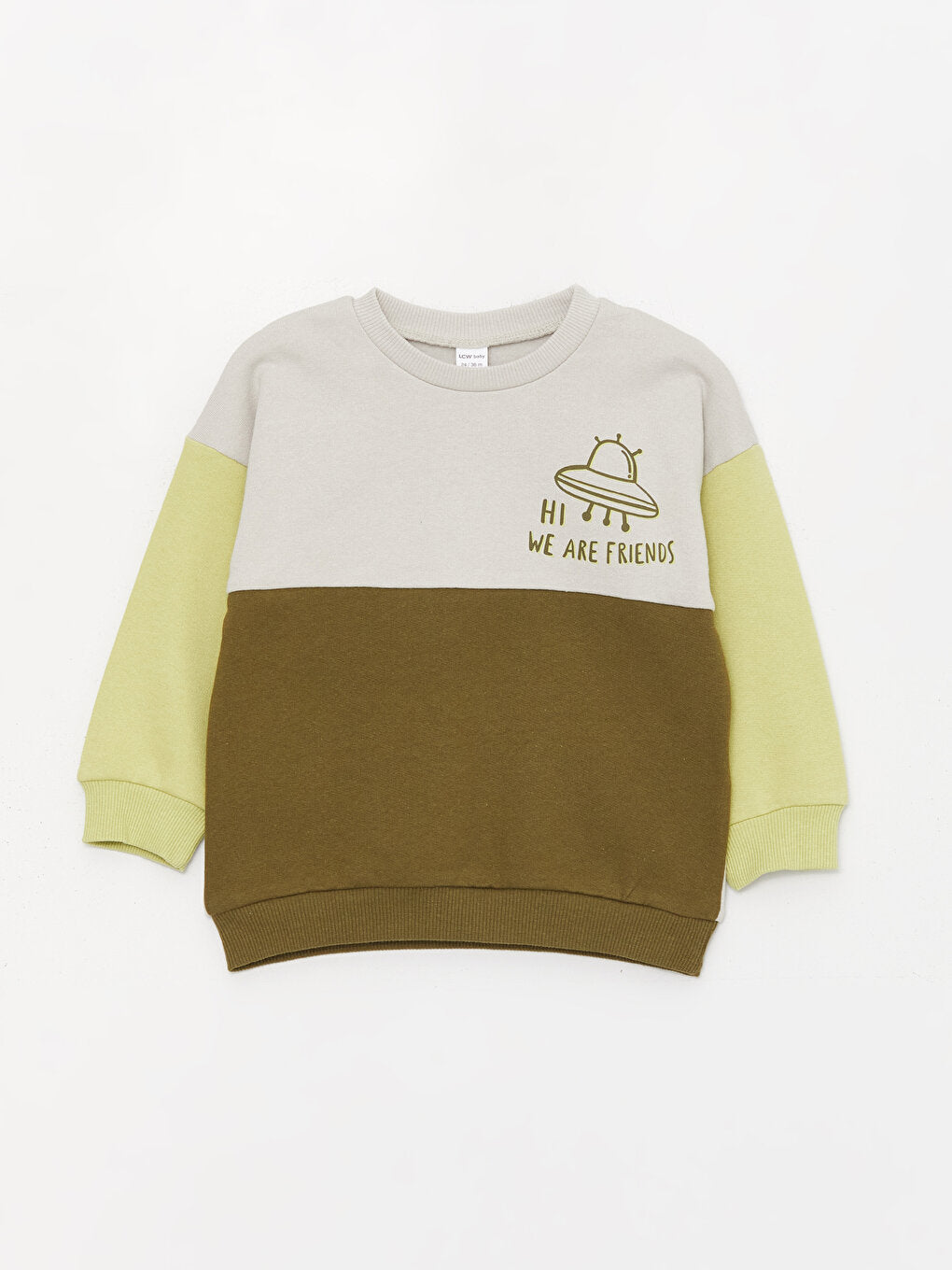 Crew Neck Long Printed Baby Boy Sweatshirt and Trousers 2-Piece Set