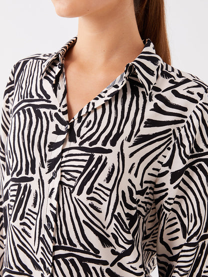 Patterned Long Sleeve Women's Shirt