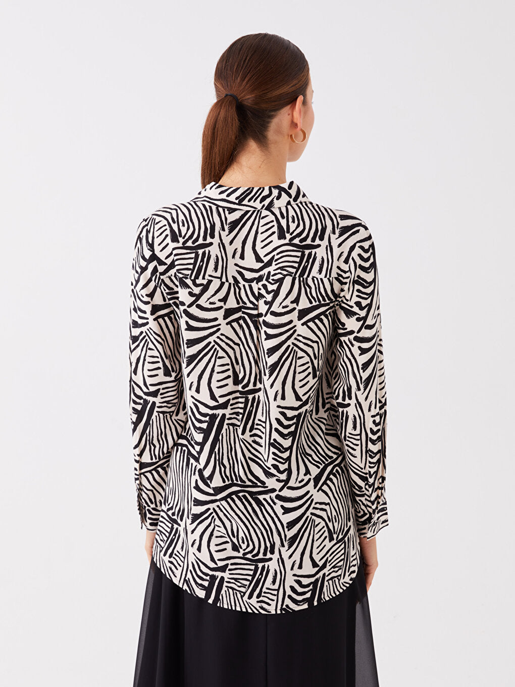 Patterned Long Sleeve Women's Shirt