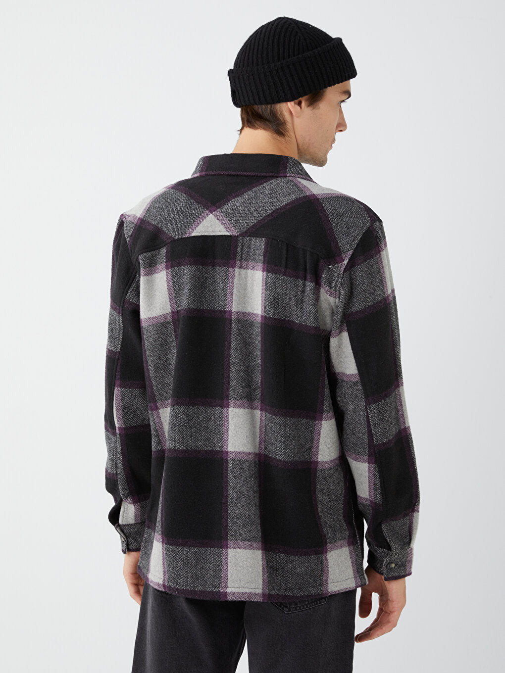 Regular Fit Long Sleeve Plaid Men's Lumberjack Shirt Jacket