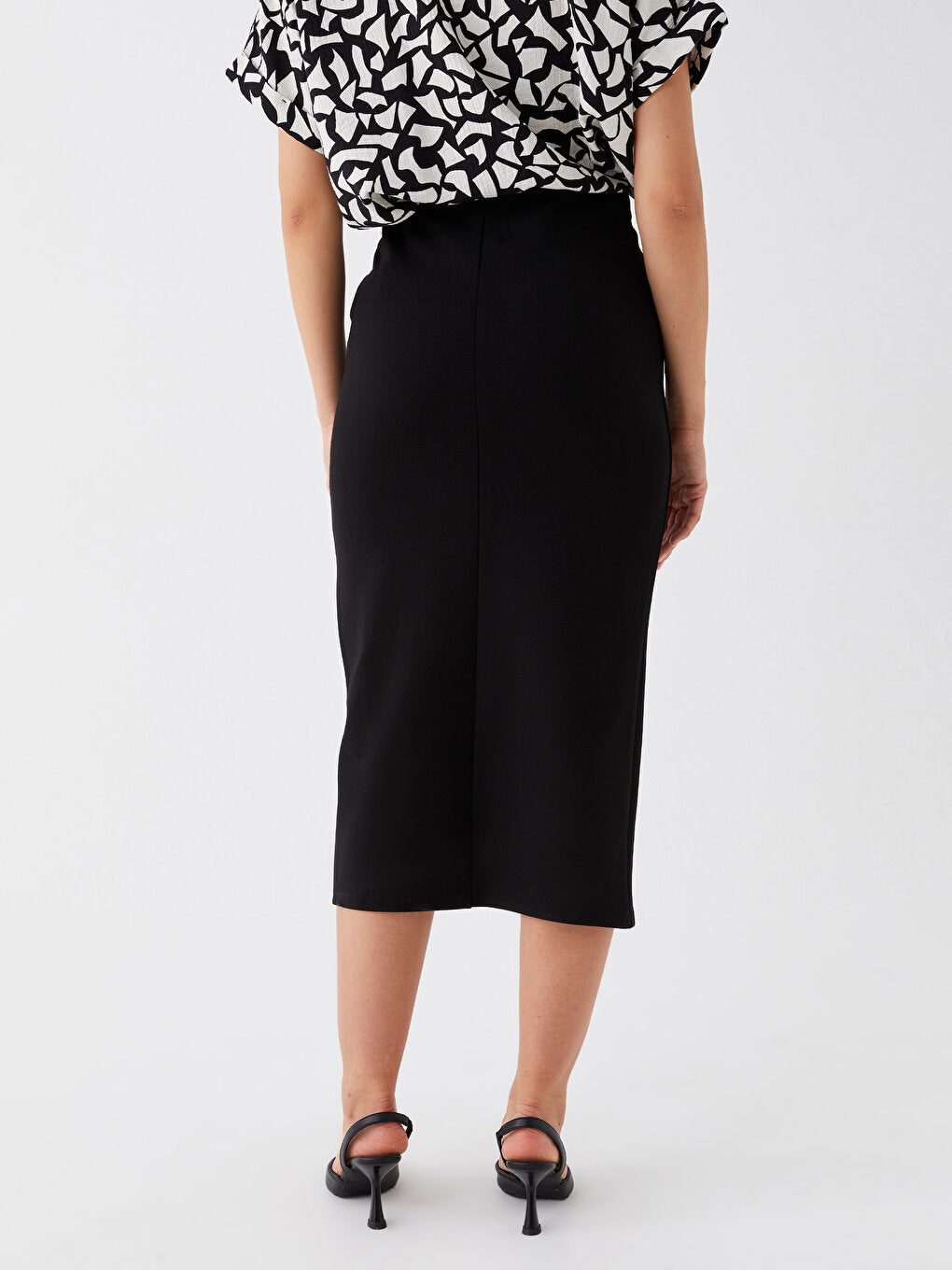 Straight Women's Pencil Skirt with Elastic Waist