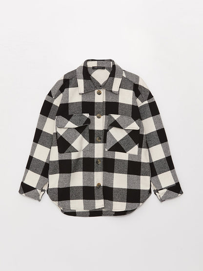 Plaid Long Sleeve Oversize Women's Shirt Jacket