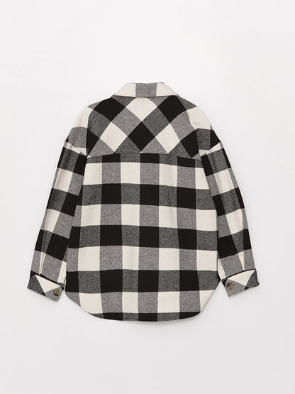 Plaid Long Sleeve Oversize Women's Shirt Jacket