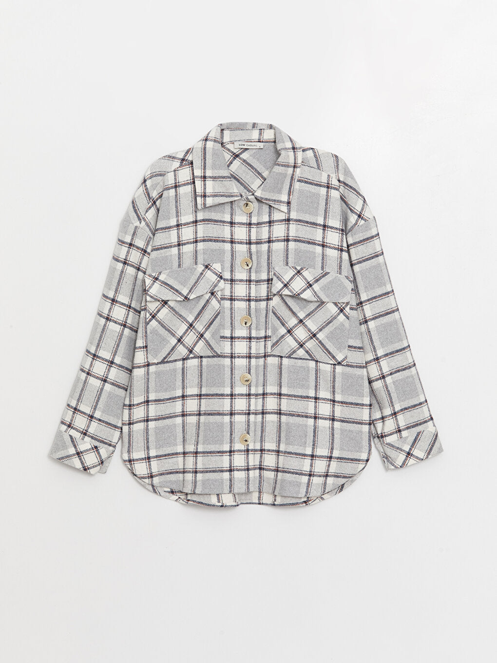 Plaid Long Sleeve Oversize Women's Shirt Jacket