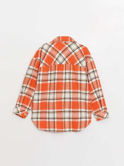 Plaid Long Sleeve Oversize Women's Shirt Jacket