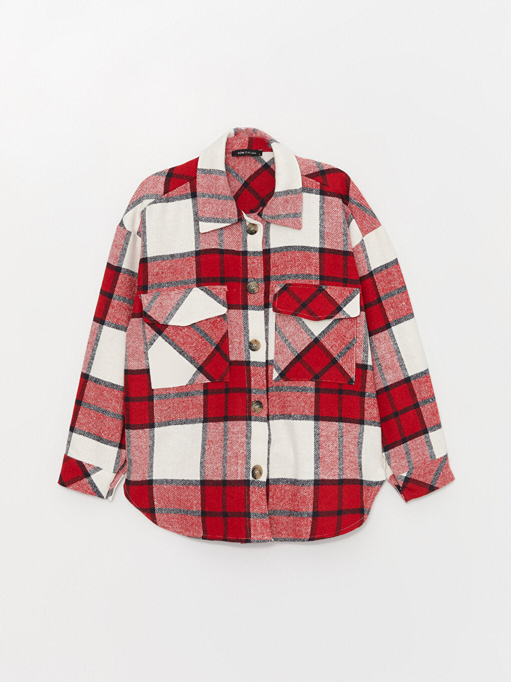 Plaid Long Sleeve Oversize Women's Shirt Jacket