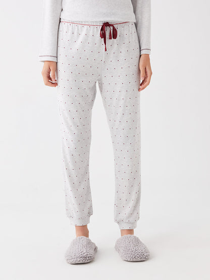 Polka Dot Women's Jogger Pajama Bottom with Elastic Waist