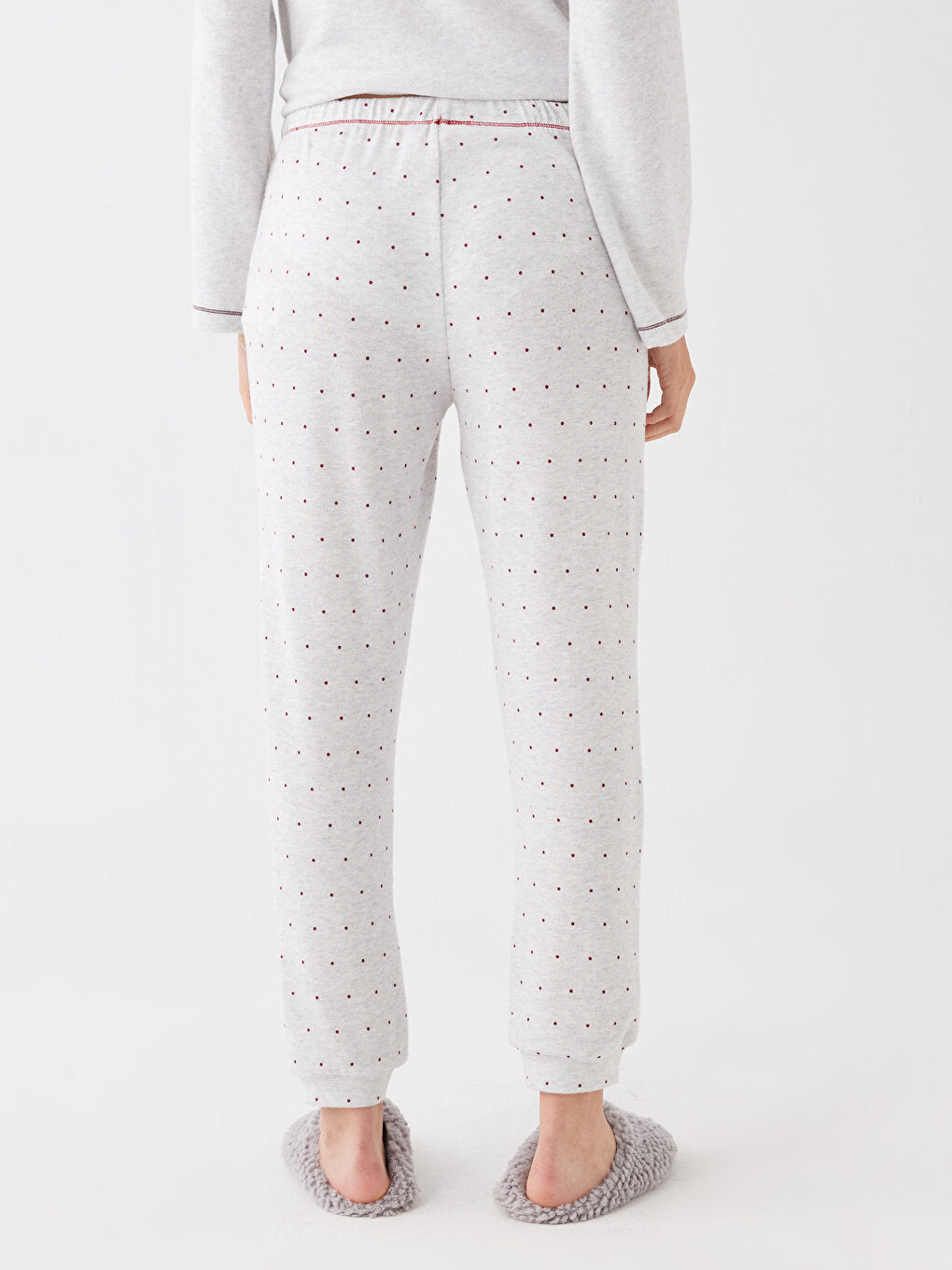 Polka Dot Women's Jogger Pajama Bottom with Elastic Waist