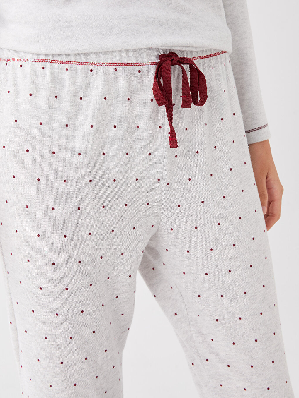 Polka Dot Women's Jogger Pajama Bottom with Elastic Waist