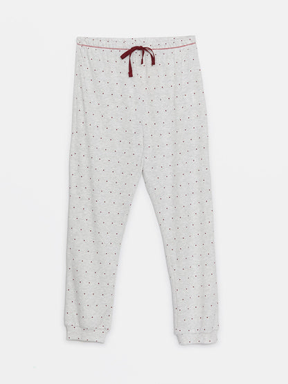 Polka Dot Women's Jogger Pajama Bottom with Elastic Waist