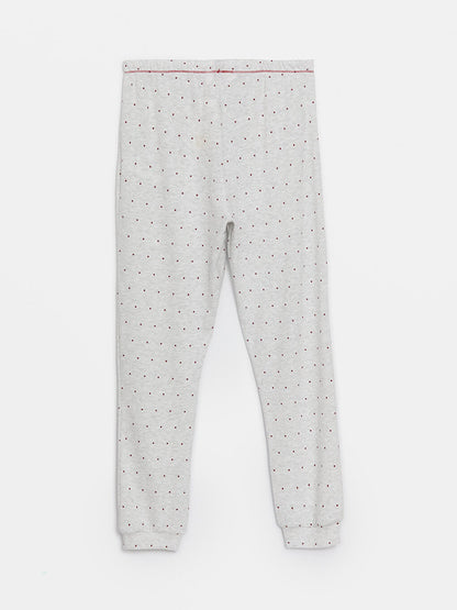 Polka Dot Women's Jogger Pajama Bottom with Elastic Waist