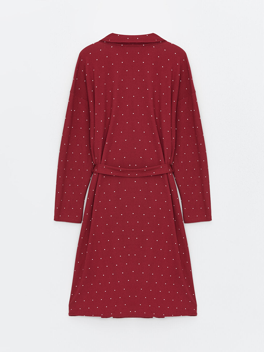 Shawl Collar Polka Dot Long Sleeve Women's Dressing Gown