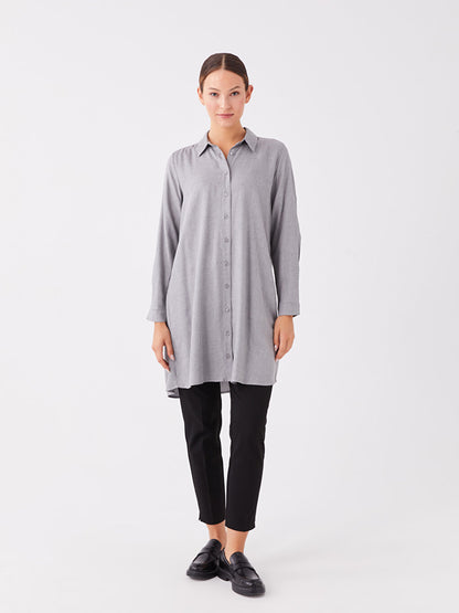 Plain Long Sleeve Women's Shirt Tunic