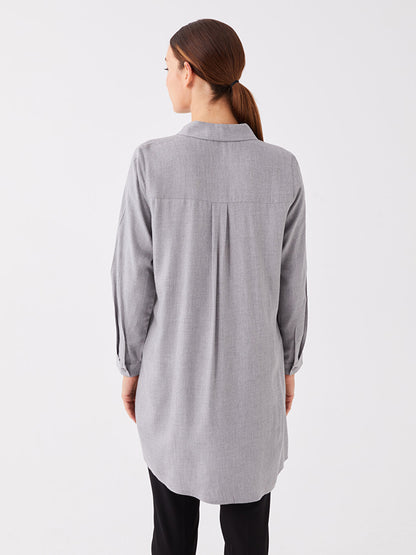 Plain Long Sleeve Women's Shirt Tunic