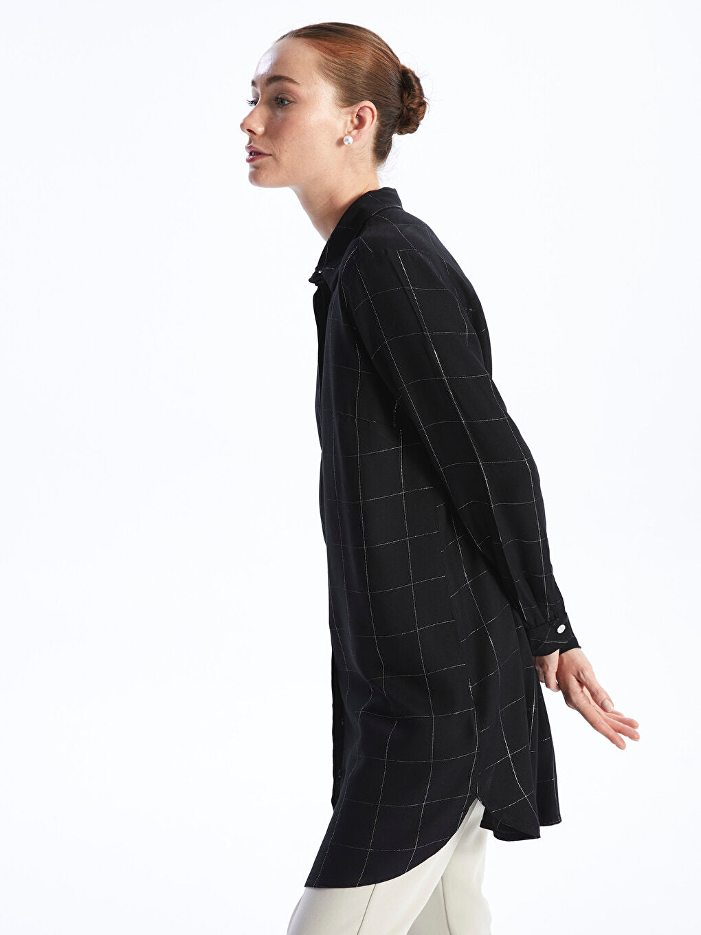 Plaid Long Sleeve Women's Shirt Tunic