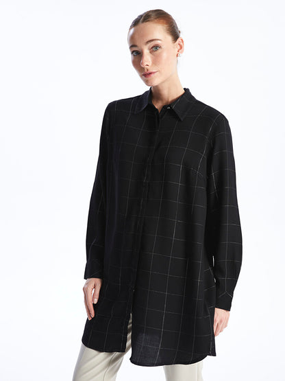 Plaid Long Sleeve Women's Shirt Tunic