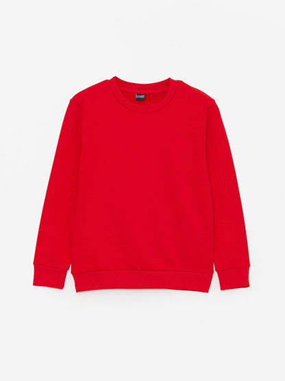 Crew Neck Basic Long Sleeve Boy's Sweatshirt