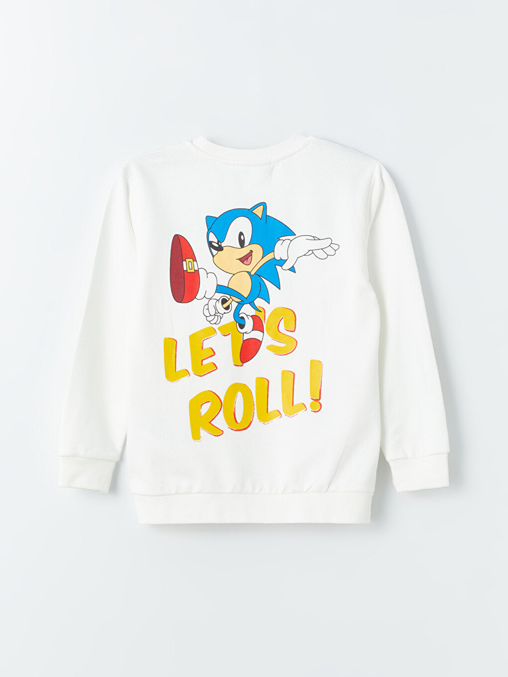 Crew Neck Sonic Printed Long Sleeve Boy's Sweatshirt