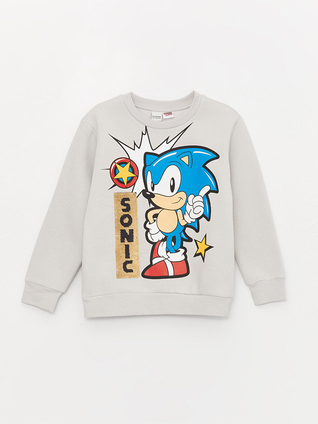 Crew Neck Sonic Printed Long Sleeve Boy's Sweatshirt