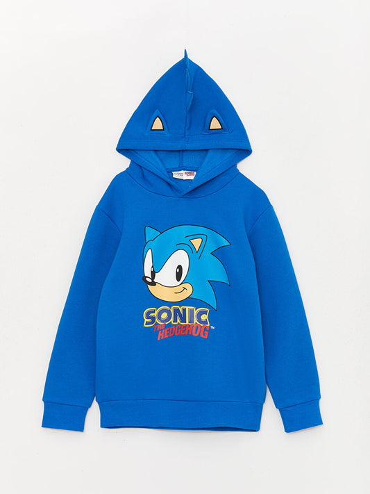 Sonic Printed Long Sleeve Boys Hoodie