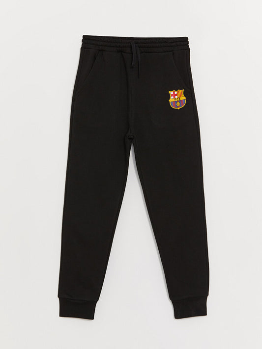 Barcelona Printed Boy's Jogger Sweatpants with Elastic Waist