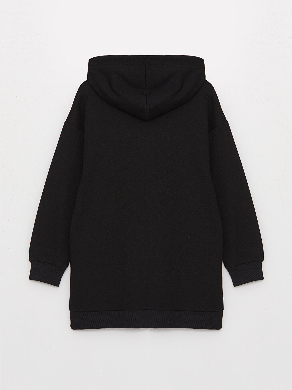 Hooded Plain Long Sleeve Women's Sweatshirt Tunic