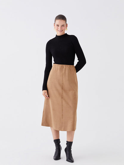 Slim Fit Women's Skirt with Elastic Waist