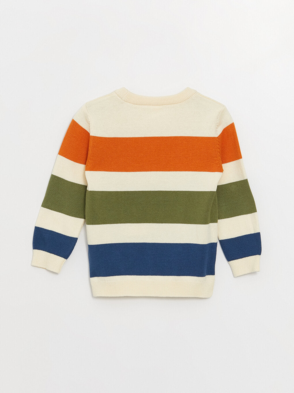 Crew Neck Long Sleeve Striped Baby Boy Knitwear Sweater