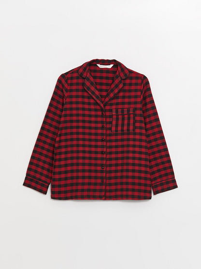 Shirt Collar Plaid Long Sleeve Women's Pajama Set