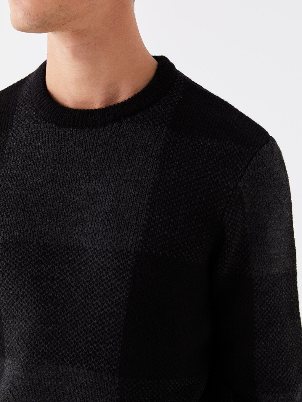 Crew Neck Long Sleeve Men's Knitwear Sweater