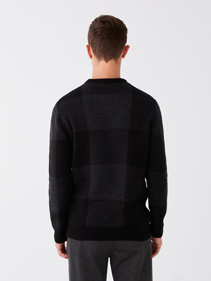 Crew Neck Long Sleeve Men's Knitwear Sweater