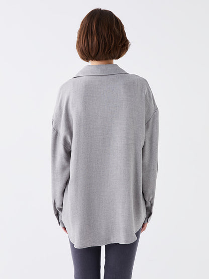 Plain Long Sleeve Oversize Women's Shirt