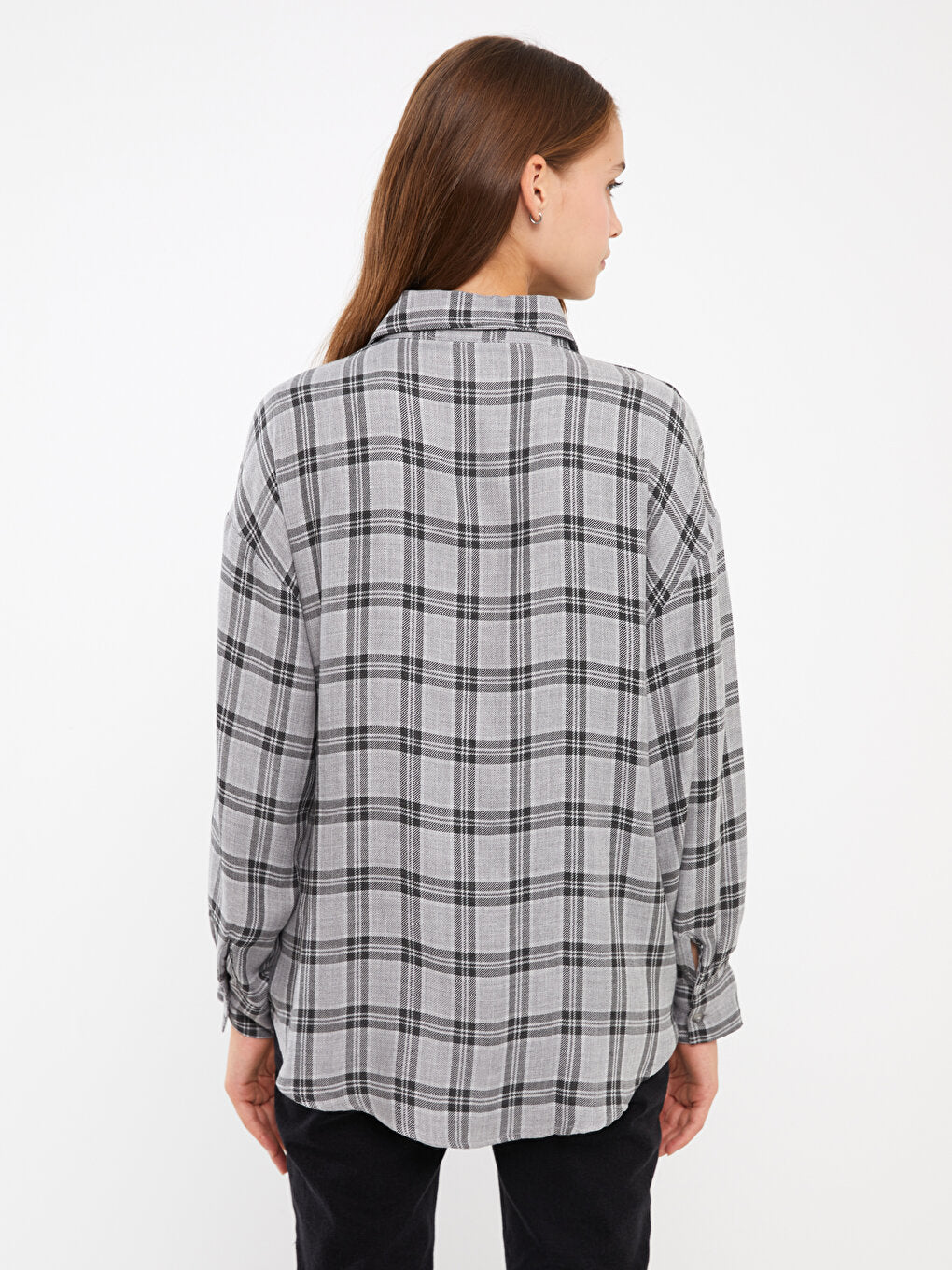 Plaid Long Sleeve Oversize Women's Shirt