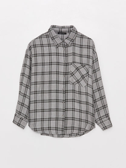 Plaid Long Sleeve Oversize Women's Shirt