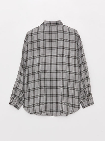 Plaid Long Sleeve Oversize Women's Shirt